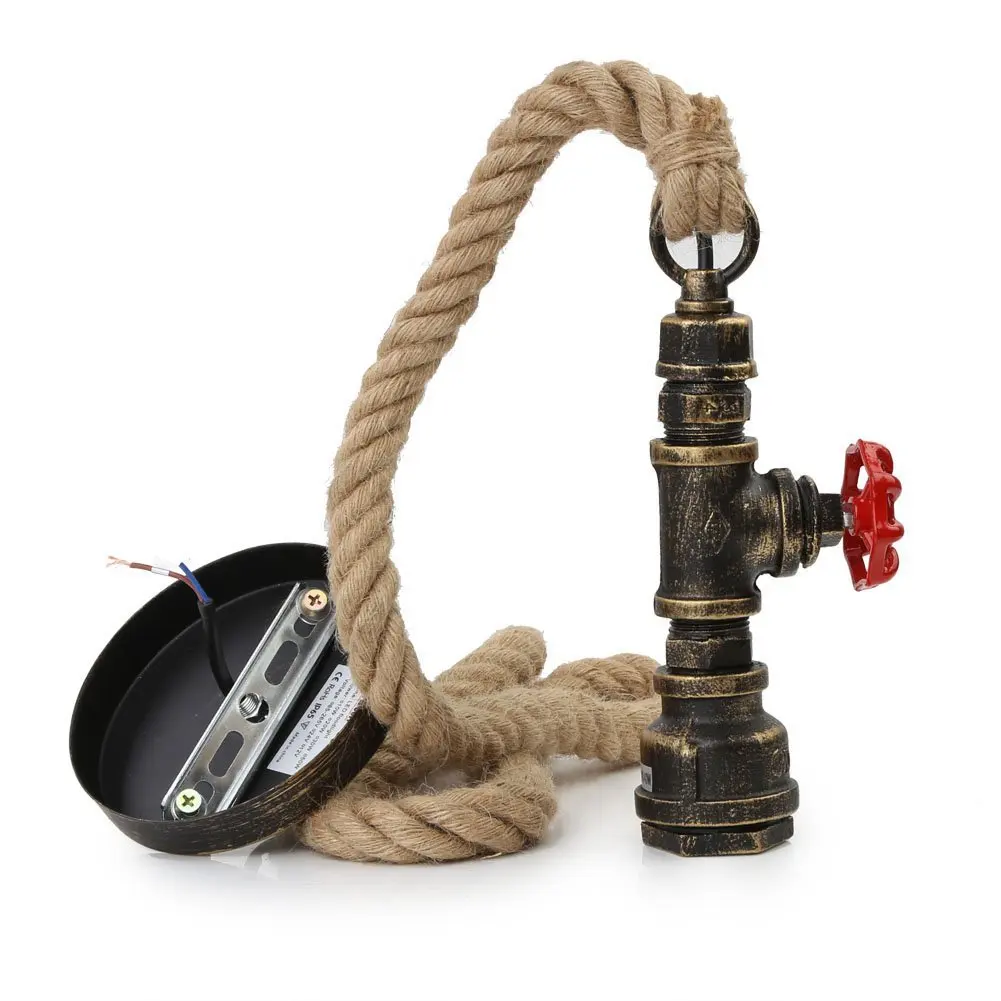 Vintage Industrial Iron Water Pipe Pendant Lamp Retro Loft E27 Hemp Rope Hanging Light Bar Restaurant Kitchen Lighting Fixture
Vintage Industrial Iron Water Pipe Pendant Lamp Retro Loft E27 Hemp Rope Hanging Light Bar Restaurant Kitchen Lighting Fixture