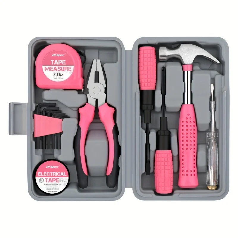 13pcs Pink Home DIY Tool Set Comes with A Storage Device and Includes A Hammer,a Screwdriver,a Tape Measure.
13pcs Pink Home DIY Tool Set Comes with A Storage Device and Includes A Hammer,a Screwdriver,a Tape Measure.
