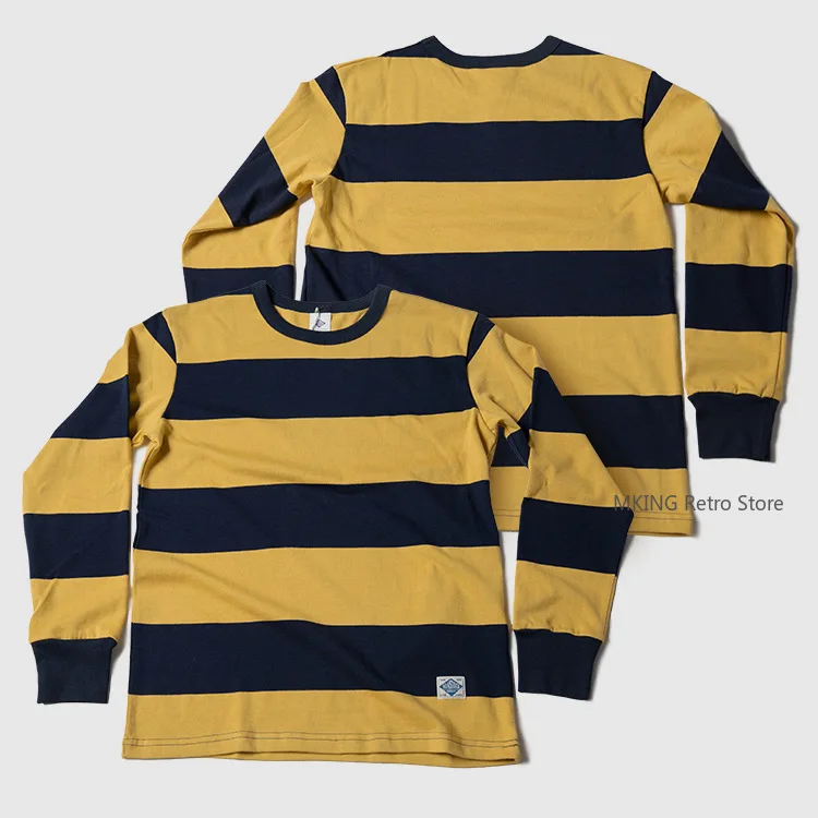 NON STOCK 290G Heavy Yellow and Blue Horizontal Striped Long-sleeved T-shirt Men's and Women's Retro Basic Sea Soul Shirt
NON STOCK 290G Heavy Yellow and Blue Horizontal Striped Long-sleeved T-shirt Men's and Women's Retro Basic Sea Soul Shirt