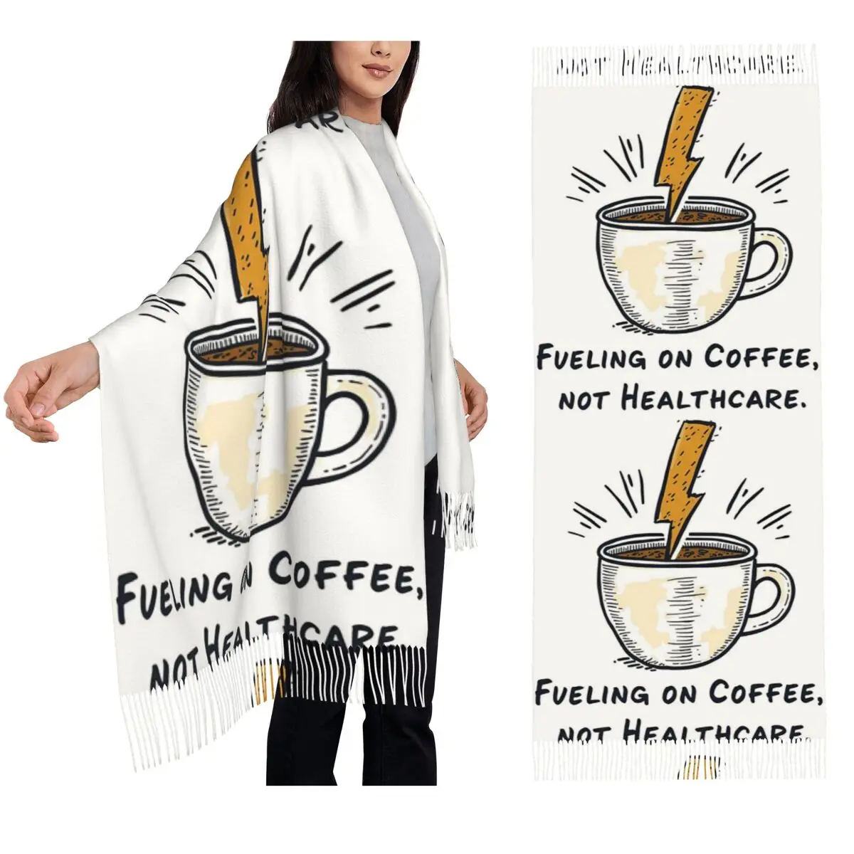 Fueling On Coffee Not Healthcare Забавный шарф с шуткой из США Шарфы с кисточками для женщин Мягкие шали и накидки Длинная осенне-зимняя шаль
Fueling On Coffee Not Healthcare Забавный шарф с шуткой из США Шарфы с кисточками для женщин Мягкие шали и накидки Длинная осенне-зимняя шаль