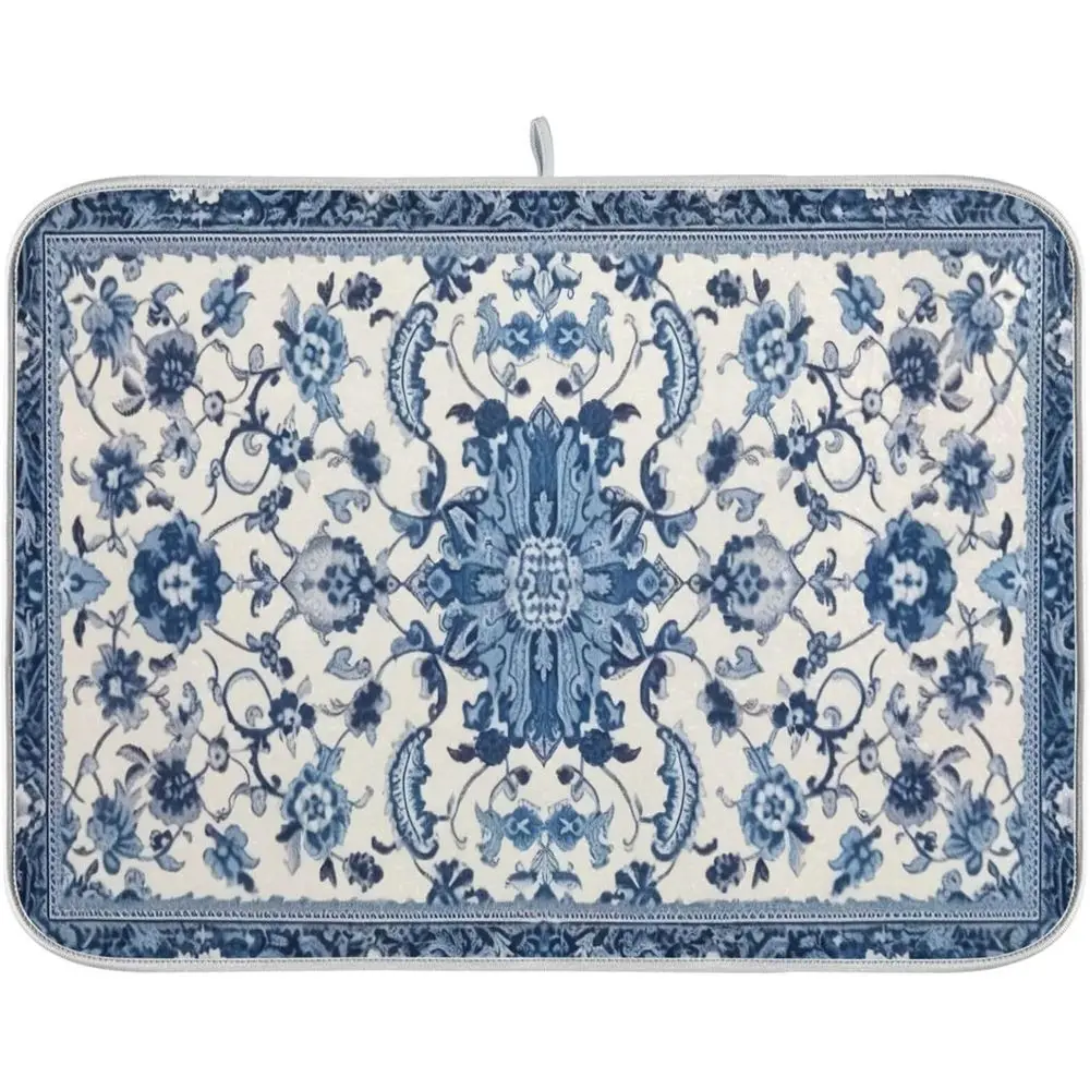 18x16 Inch Blue & White Absorbent Kitchen Dish Drying Mat Sink Drainer Pad
18x16 Inch Blue & White Absorbent Kitchen Dish Drying Mat Sink Drainer Pad