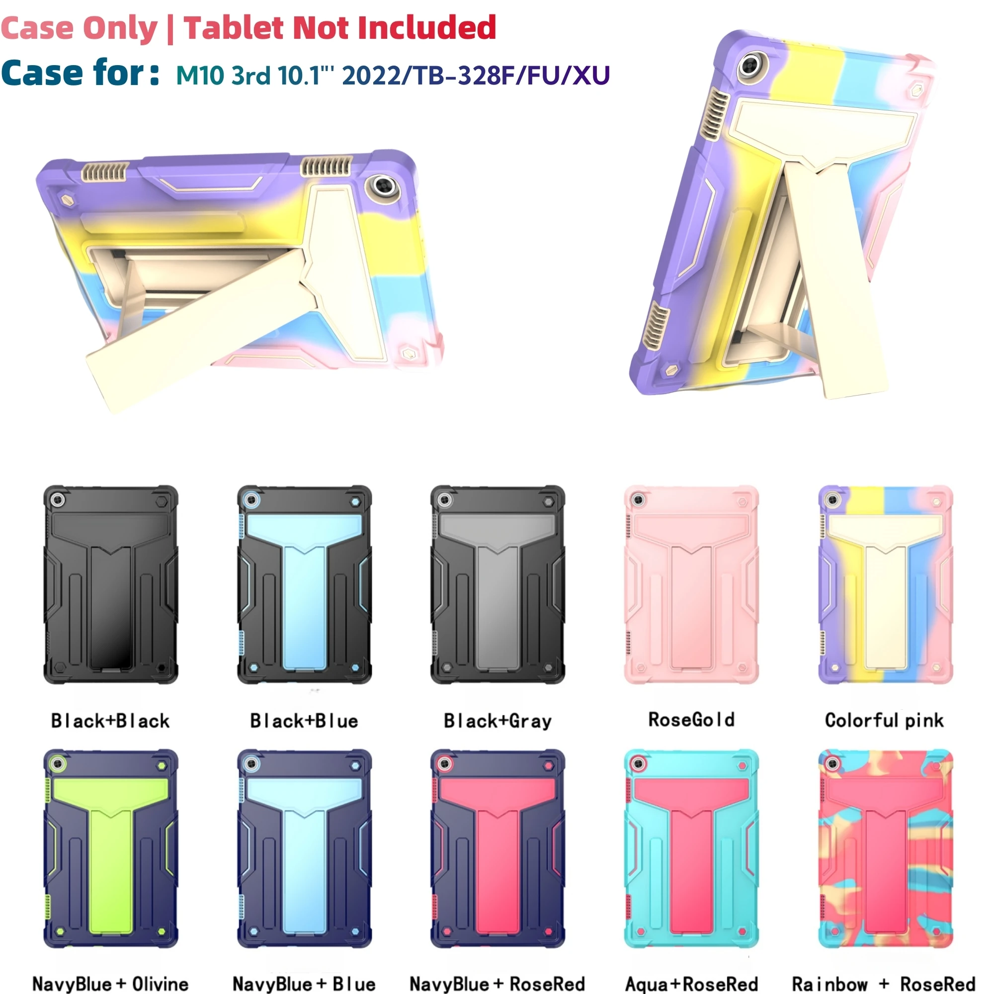 Case For lenovo Tab M10 10.1" 3rd 2022 released (TB-325FU/328XU/FU) Heavy Duty Shockproof Cover with kickstand(Only fit)
Case For lenovo Tab M10 10.1" 3rd 2022 released (TB-325FU/328XU/FU) Heavy Duty Shockproof Cover with kickstand(Only fit)