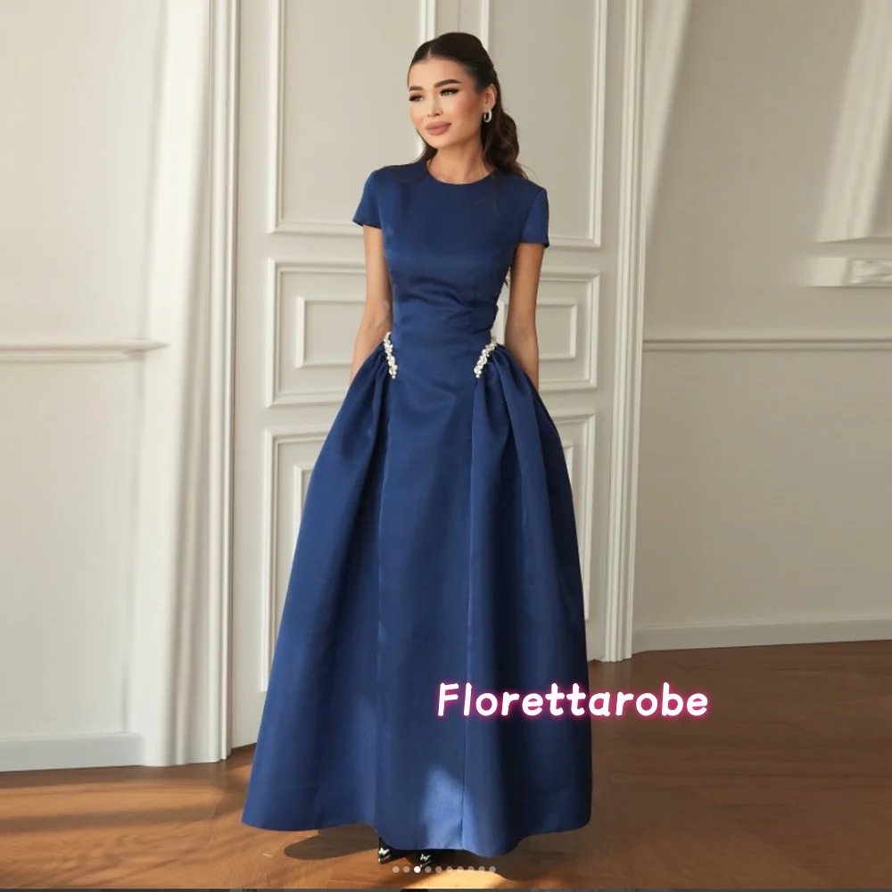 Navy Blue A-Line Prom Dresses Elegant Woman Long O-Neck Beads Pearls Formal Evening Gowns For Woman Party Dress Customized
Navy Blue A-Line Prom Dresses Elegant Woman Long O-Neck Beads Pearls Formal Evening Gowns For Woman Party Dress Customized