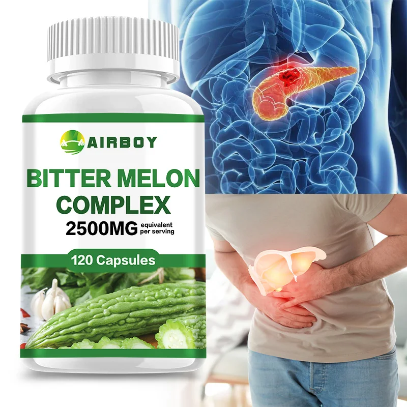 Bitter Melon Complex Capsules - Helps Maintain Normal Blood Sugar Levels, Promotes Glucose Metabolism, Improves Digestion
Bitter Melon Complex Capsules - Helps Maintain Normal Blood Sugar Levels, Promotes Glucose Metabolism, Improves Digestion