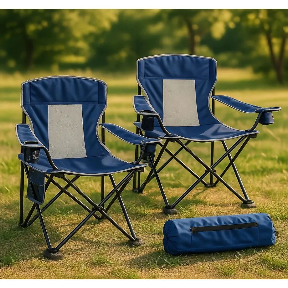 Heavy Duty Folding Camping Chairs 2 Pack Breathable Mesh Cup Holder Storage Bag Oversized Feet 400lb Outdoor Portable
Heavy Duty Folding Camping Chairs 2 Pack Breathable Mesh Cup Holder Storage Bag Oversized Feet 400lb Outdoor Portable