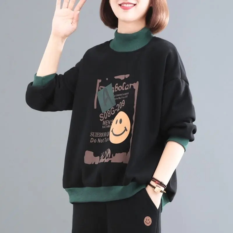 Autumn Winter Pullover Lantern Long Sleeve Half High Collar Printing Contrast Color Geometric Casual Women's Clothing Tops
Autumn Winter Pullover Lantern Long Sleeve Half High Collar Printing Contrast Color Geometric Casual Women's Clothing Tops