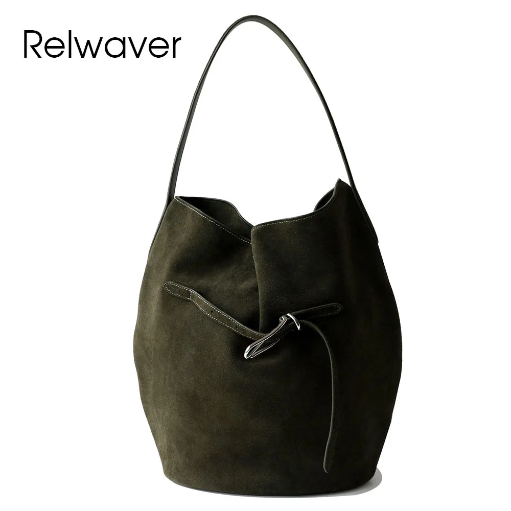 Relwaver women underarm bag suede cowhide green bucket 2026 spring brief women handbag big capacity commuting ladies bag
Relwaver women underarm bag suede cowhide green bucket 2026 spring brief women handbag big capacity commuting ladies bag