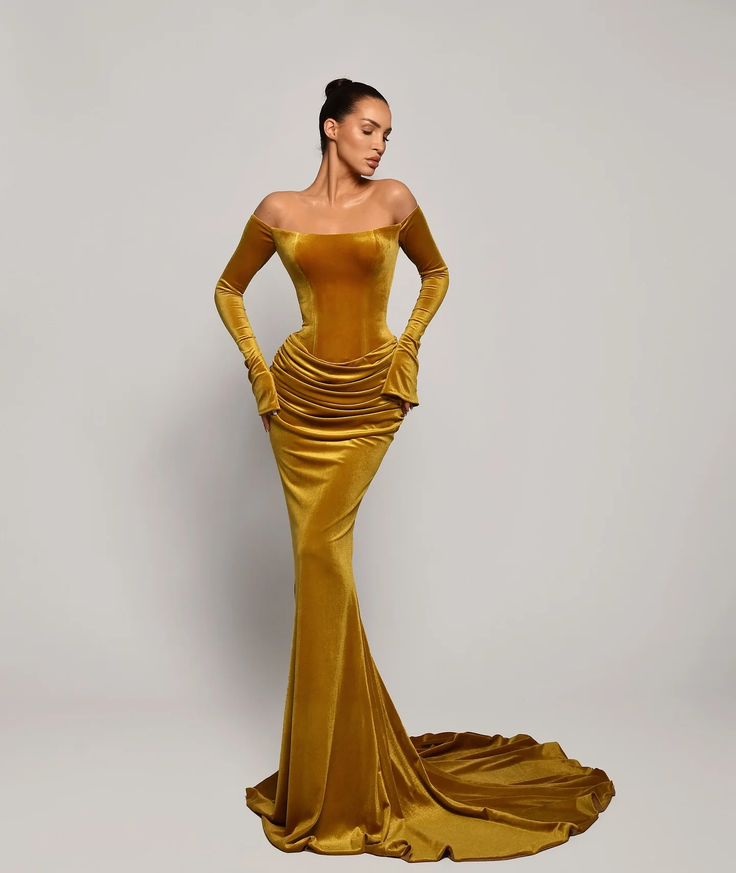 Customized Exquisite Jersey Mermaid Off The Shoulder Evening Dresses Strapless Long Sleeves Panel Train Homecoming Dre
Customized Exquisite Jersey Mermaid Off The Shoulder Evening Dresses Strapless Long Sleeves Panel Train Homecoming Dre