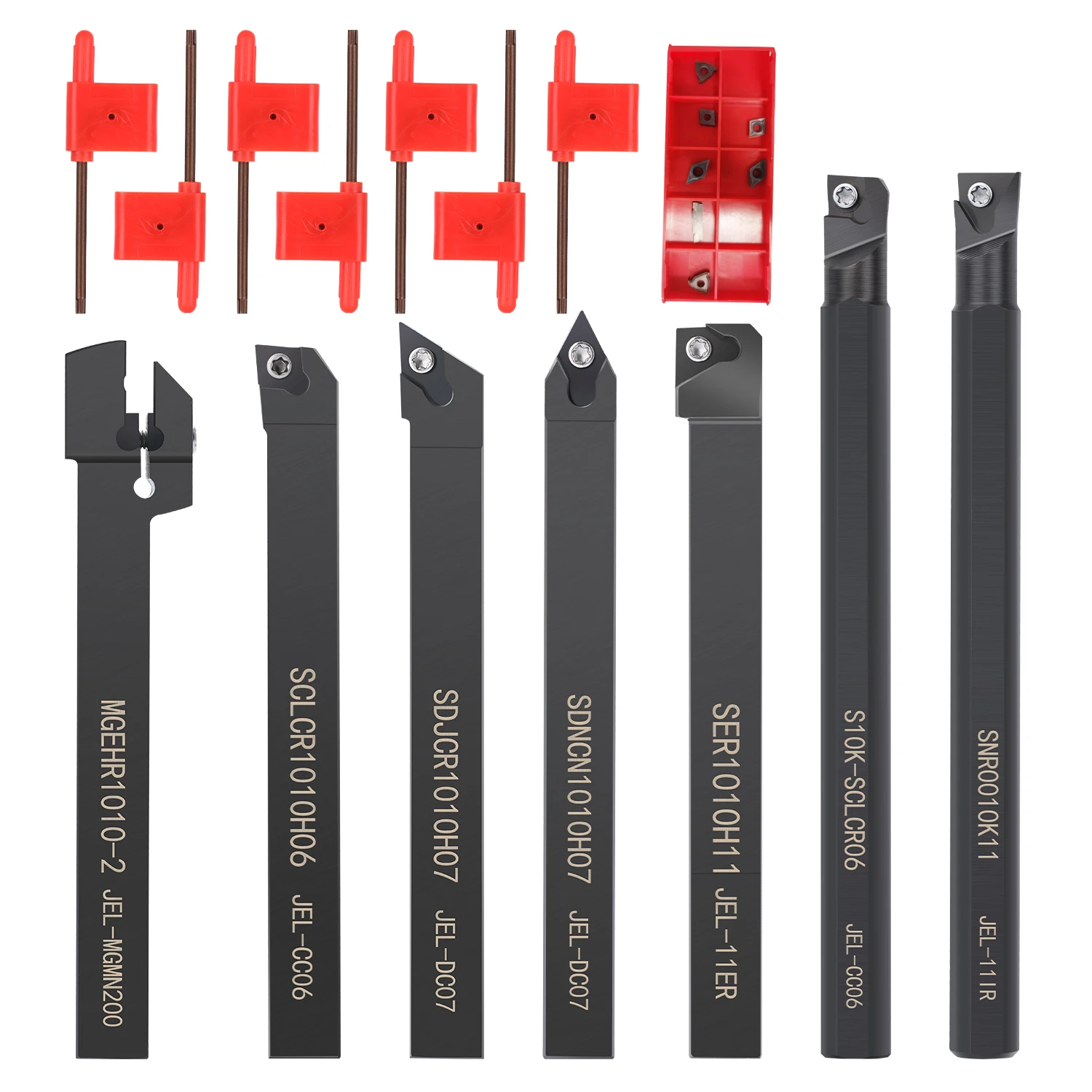CMCP 7pcs CNC Turning Tool Lathe Boring Bar Kit 10mm Shank Carbide Insert Blades Turning Tool Holders+Wrenches+Insert Blades
CMCP 7pcs CNC Turning Tool Lathe Boring Bar Kit 10mm Shank Carbide Insert Blades Turning Tool Holders+Wrenches+Insert Blades