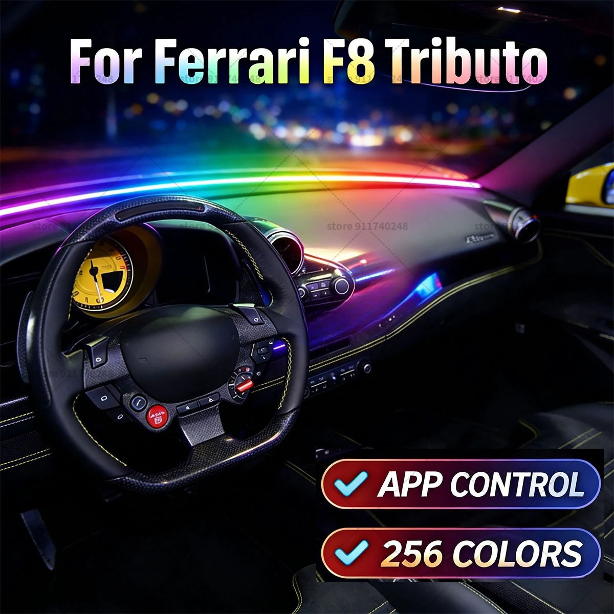 For Ferrari F8 Tributo Automotive decoration light strip,colorful acrylic front windshield soundproofing strip,ambience light
For Ferrari F8 Tributo Automotive decoration light strip,colorful acrylic front windshield soundproofing strip,ambience light