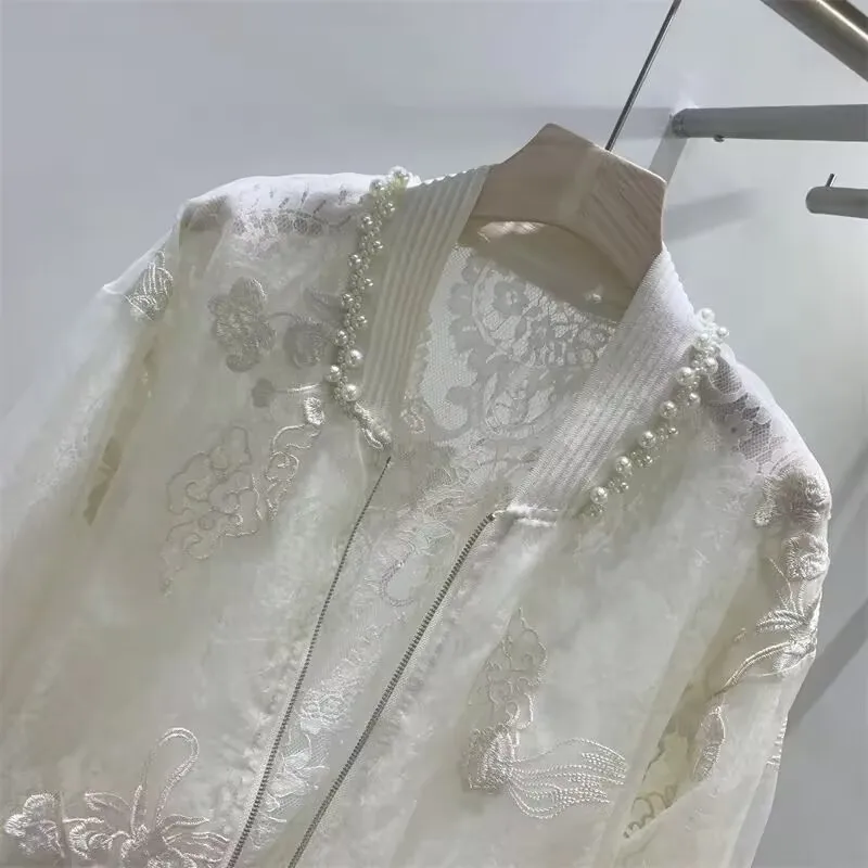 Summer Beading Embroidery Thin Jacket 2026 Women Elegant Sun Protective Clothing High Street Baseball Uniform Short Jacket
Summer Beading Embroidery Thin Jacket 2026 Women Elegant Sun Protective Clothing High Street Baseball Uniform Short Jacket