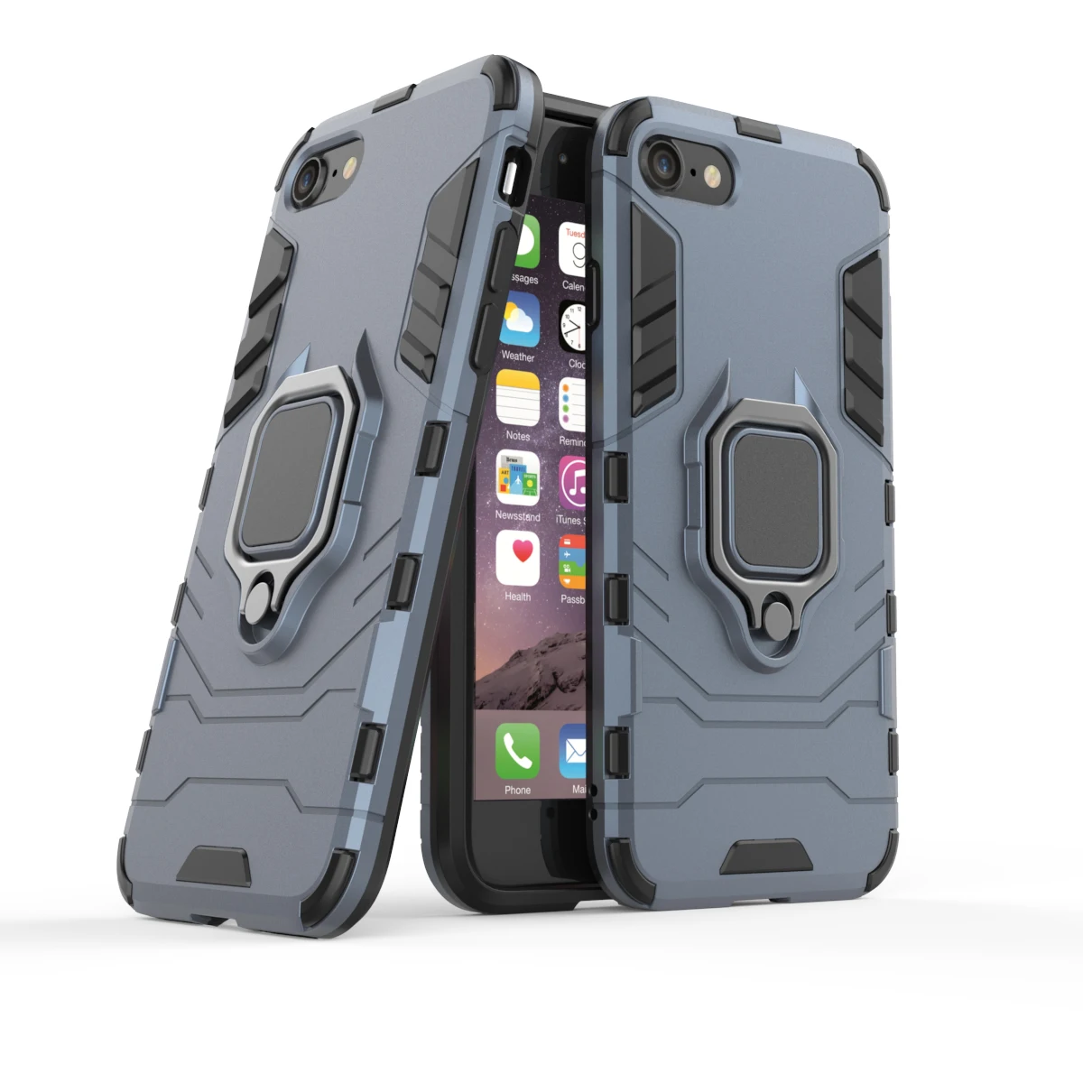 Finger Ring Kickstand PC + TPU Hybrid Cell Phone Cover for iPhone 8/7/SE (2022)/SE (2020)- Dark Blue
Finger Ring Kickstand PC + TPU Hybrid Cell Phone Cover for iPhone 8/7/SE (2022)/SE (2020)- Dark Blue