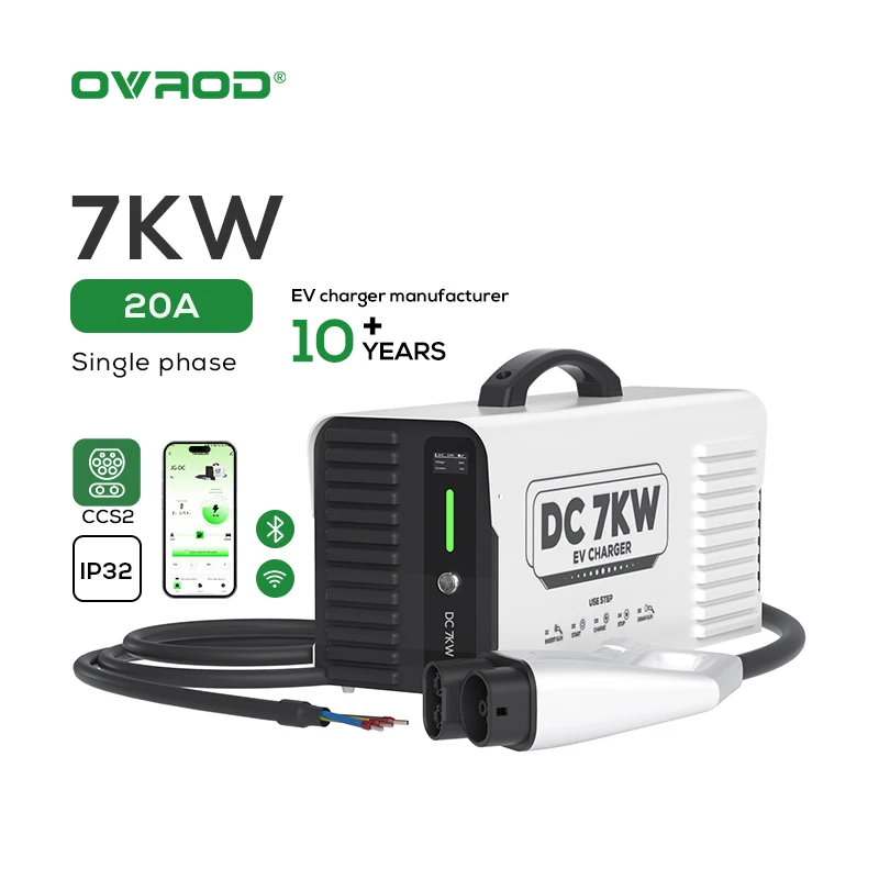 Ovrod Portable 7Kw CCS2 Electric Car Charger DC Charging Pile Station For Cars DC Ev Charger
Ovrod Portable 7Kw CCS2 Electric Car Charger DC Charging Pile Station For Cars DC Ev Charger