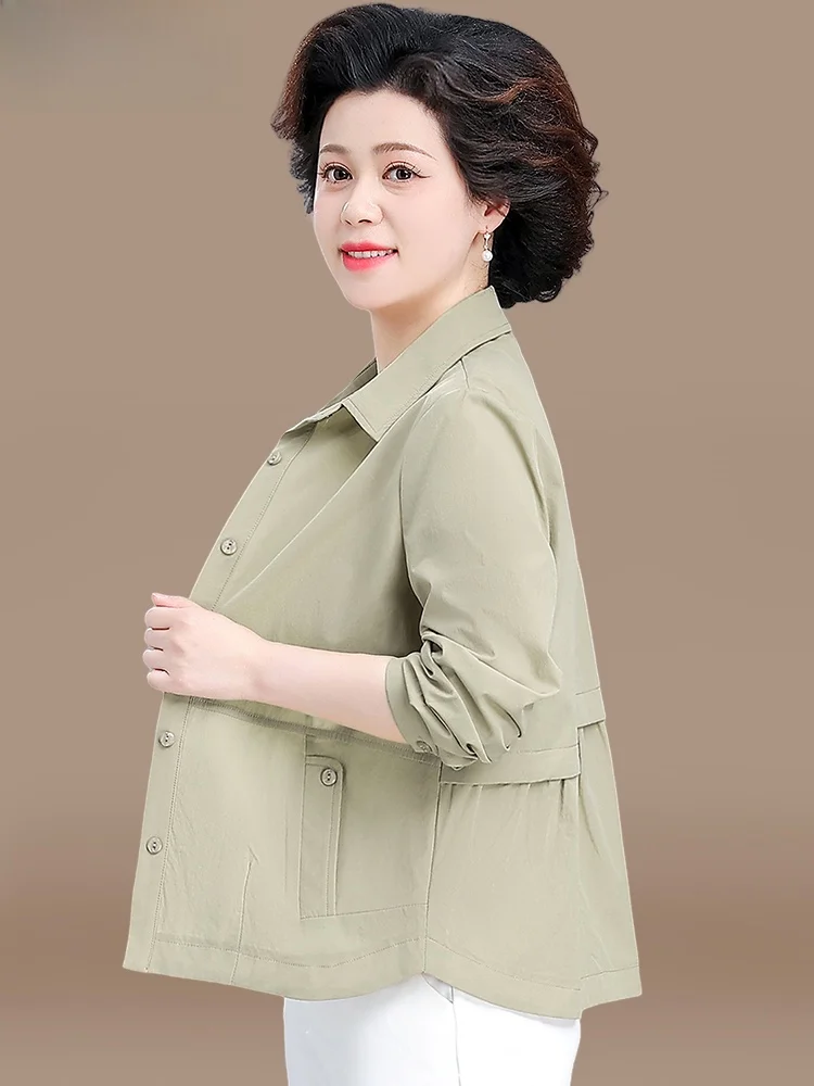 Тонкий повседневный кардиган Slim Mom для защиты от солнца, весна-осень, свободный крой, модный, из полиэстера, с коротким рукавом, на одной пуговице
Тонкий повседневный кардиган Slim Mom для защиты от солнца, весна-осень, свободный крой, модный, из полиэстера, с коротким рукавом, на одной пуговице