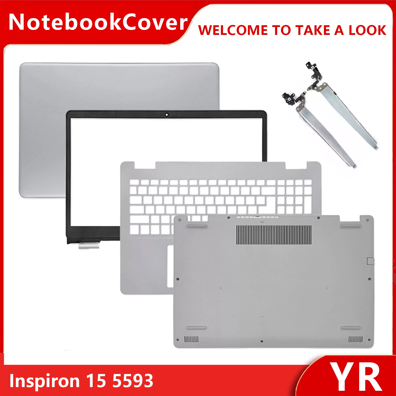 NEW For Inspiron 15 5593 Series Laptop Shell LCD Back Cover/Front Bezel Frame/Palmrest/Lower Bottom Case/Hinges Silver 15.6"
NEW For Inspiron 15 5593 Series Laptop Shell LCD Back Cover/Front Bezel Frame/Palmrest/Lower Bottom Case/Hinges Silver 15.6"