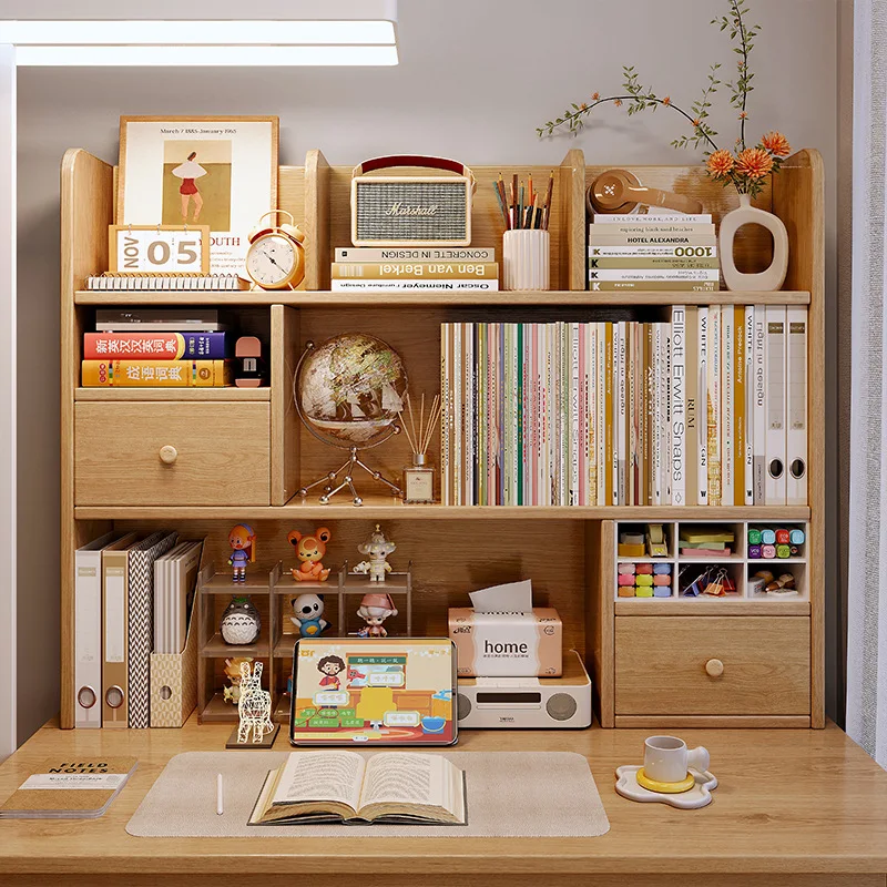 Bookshelf on wooden table, desktop shelf, storage rack, multi-layer writing desk, study table, desk space utilization artifact
Bookshelf on wooden table, desktop shelf, storage rack, multi-layer writing desk, study table, desk space utilization artifact