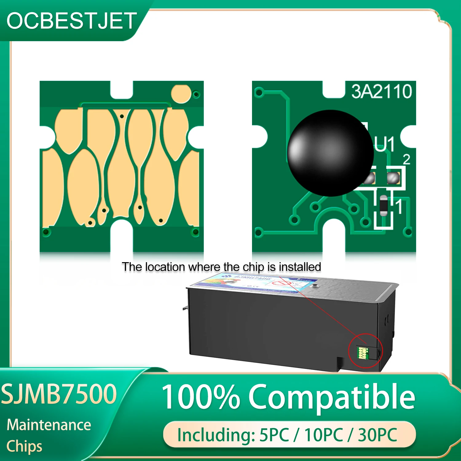 5pc SJMB7500 Maintenance Cartridge Box Chip Compatible For Epson ColorWorks C7500 C7500G TM-C7520G C7510G Printer Waste Ink Chip
5pc SJMB7500 Maintenance Cartridge Box Chip Compatible For Epson ColorWorks C7500 C7500G TM-C7520G C7510G Printer Waste Ink Chip