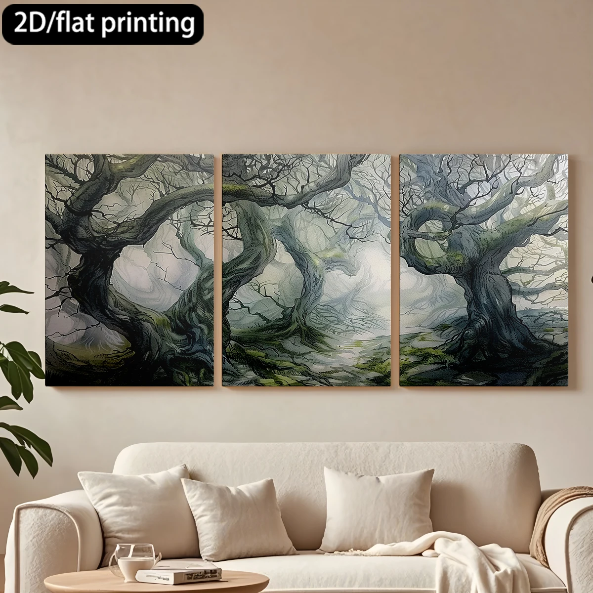 3pc wooden frame canvas decorative paintingMysterious forest, twisted trees, mist.Corridor bedroom decoration
3pc wooden frame canvas decorative paintingMysterious forest, twisted trees, mist.Corridor bedroom decoration