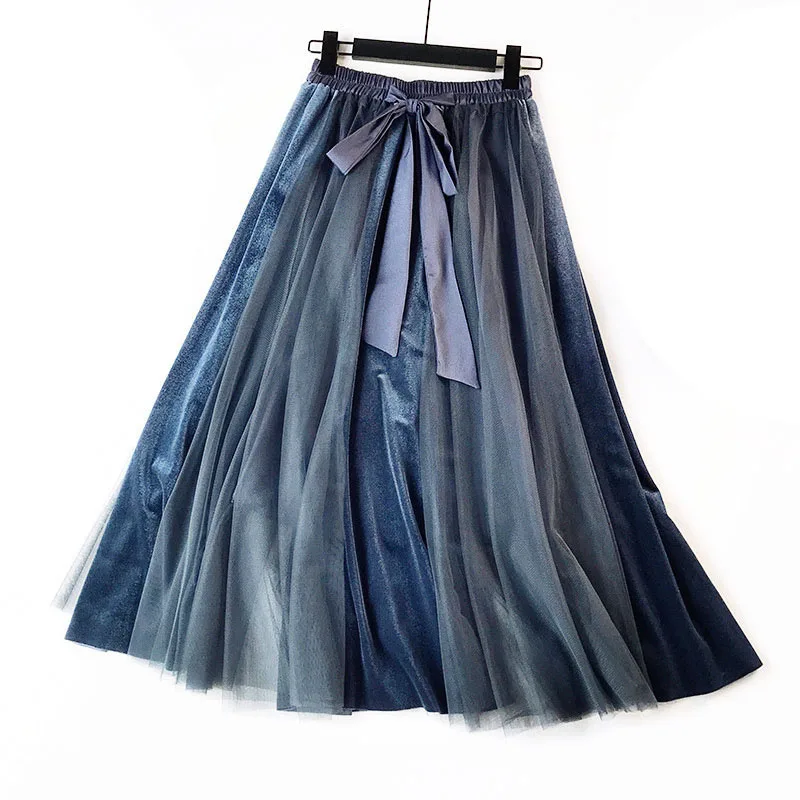 Mesh Skirt Lace Up Bow A Line High Waist Mid-length Female Patchwork Elegant Korean Clothes Style Pleated Skirt Women's Gauzet
Mesh Skirt Lace Up Bow A Line High Waist Mid-length Female Patchwork Elegant Korean Clothes Style Pleated Skirt Women's Gauzet
