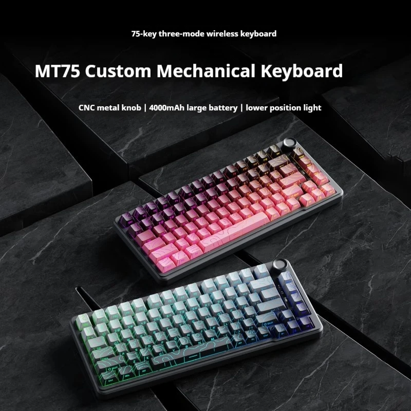 EWEAND MT75 Mechanical Keyboard Wireless Bluetooth Three-mode RGB Side Engraved Keycaps E-sports Dedicated Gaming Keyboard Gift
EWEAND MT75 Mechanical Keyboard Wireless Bluetooth Three-mode RGB Side Engraved Keycaps E-sports Dedicated Gaming Keyboard Gift