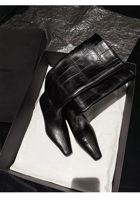 Women’s Genuine Leather Knight Style Knee High Boots Slim Fit Square Toe Fashion Riding Boots
Women’s Genuine Leather Knight Style Knee High Boots Slim Fit Square Toe Fashion Riding Boots