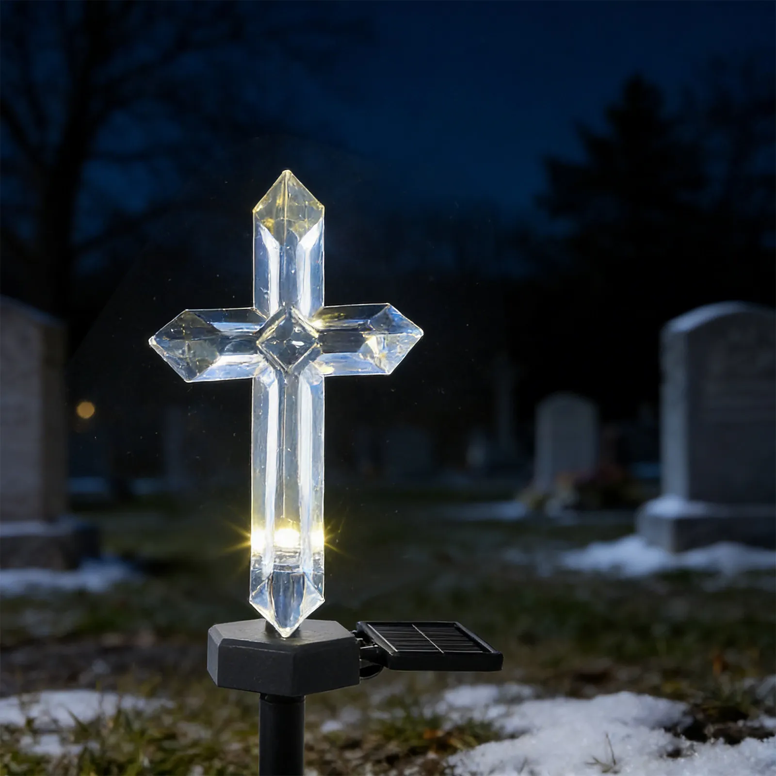 Cemetery Cross LED Light Solar Lights for Grave Garden Stake Graves Decorations
Cemetery Cross LED Light Solar Lights for Grave Garden Stake Graves Decorations