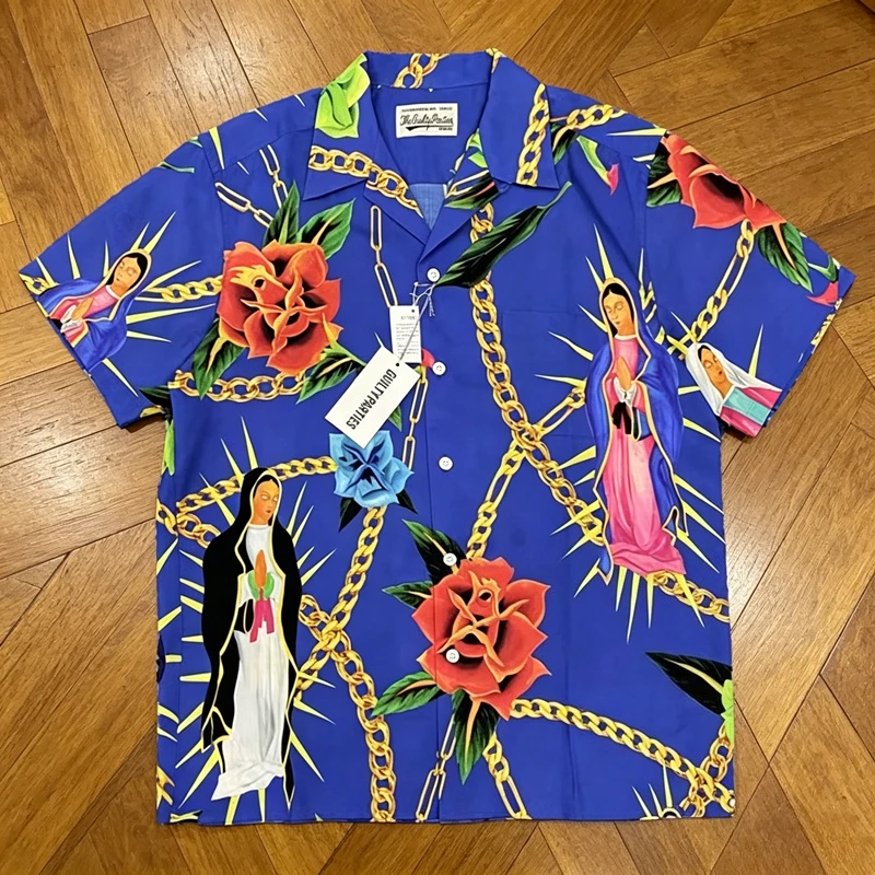 American Style Wacko Maria Shirt High Quality Streetwear Full Printed Pattern Short Sleeve Men Women Casual Shirt
American Style Wacko Maria Shirt High Quality Streetwear Full Printed Pattern Short Sleeve Men Women Casual Shirt