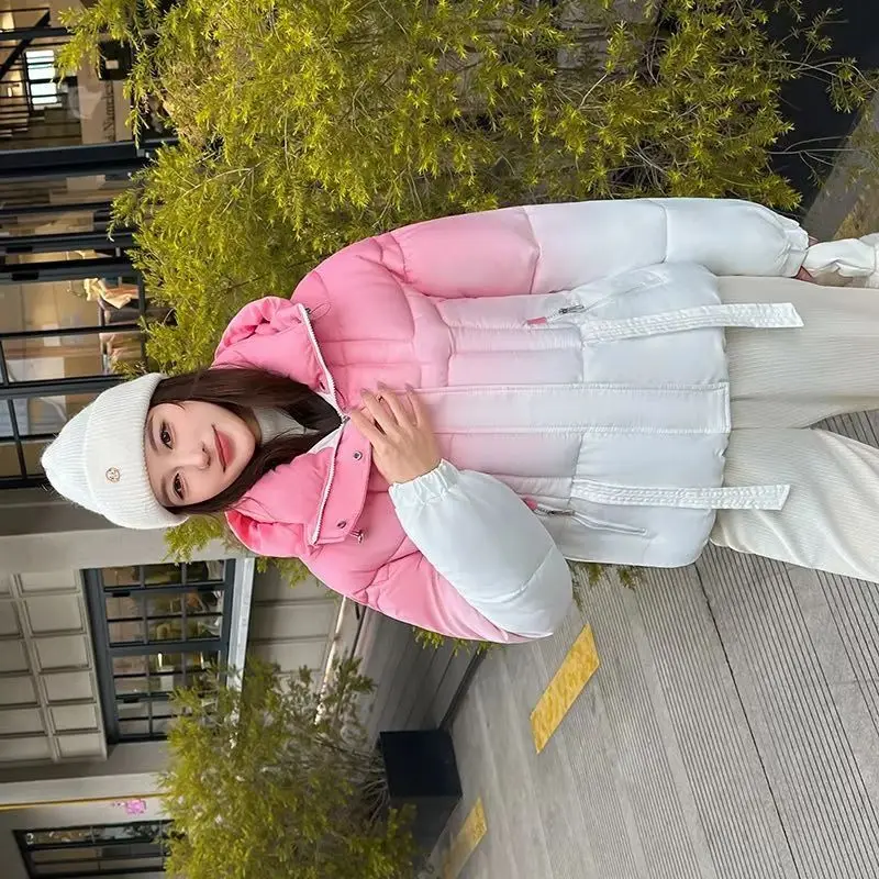 Winter Women's Gradient color Parka Hooded Fashion Ladies Down Cotton Jacket Be All-match Temperament Cotton Padded Short Coat
Winter Women's Gradient color Parka Hooded Fashion Ladies Down Cotton Jacket Be All-match Temperament Cotton Padded Short Coat