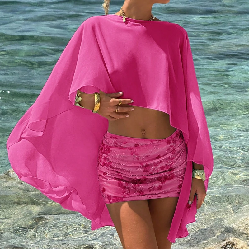 Summer Loose Solid Vacation Sets Elegant High Waist Hollow Wrap Hips Skirts Sets Pink Irregular O-neck Tops&Sequins Skirts Sets
Summer Loose Solid Vacation Sets Elegant High Waist Hollow Wrap Hips Skirts Sets Pink Irregular O-neck Tops&Sequins Skirts Sets