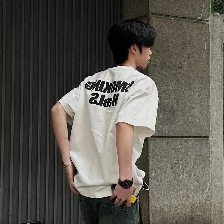 Korean letter printed short-sleeved T shirt cotton summer y2k personality simple trendy brand street loose casual round neck top
Korean letter printed short-sleeved T shirt cotton summer y2k personality simple trendy brand street loose casual round neck top