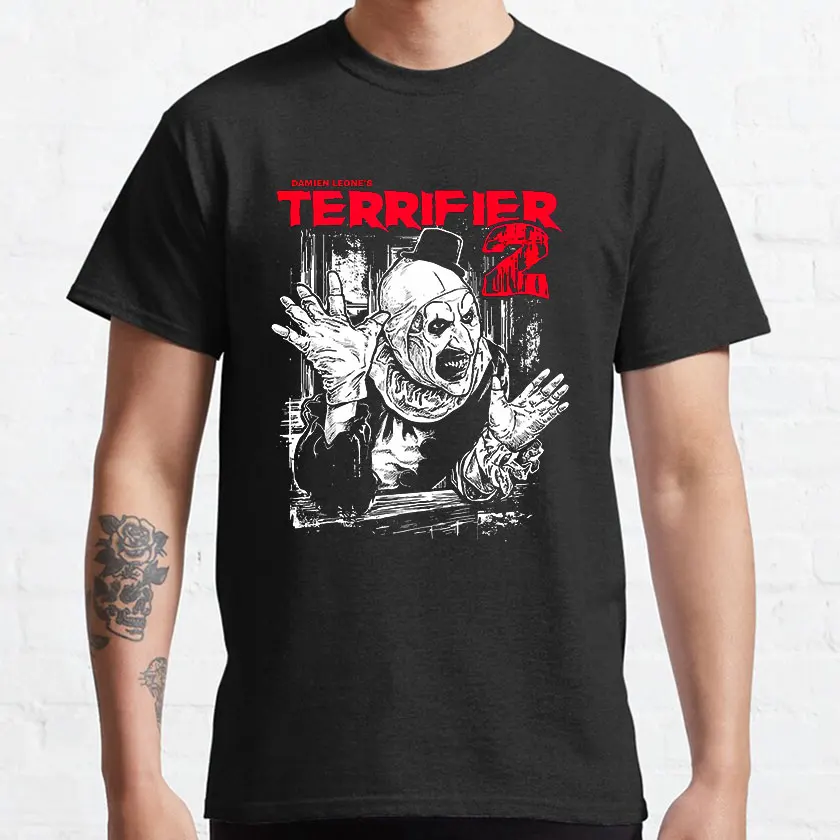 Terrifier 2 poster Halloween horror movie killer clown scary evil halloween costume 100% cotton clothing printed t shirt for men
Terrifier 2 poster Halloween horror movie killer clown scary evil halloween costume 100% cotton clothing printed t shirt for men