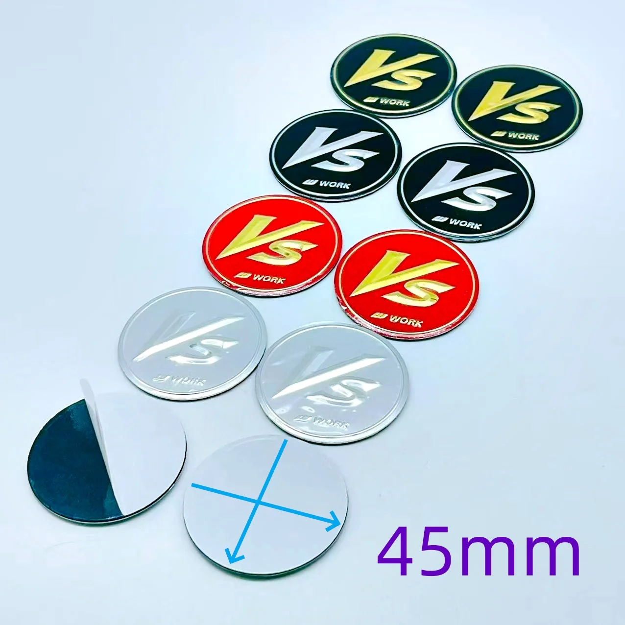 4pcs/lot 3D High Quality 45mm Car emblem Wheel hub Center Cap VS W work Badge covers sticker Decals Styling accessories
4pcs/lot 3D High Quality 45mm Car emblem Wheel hub Center Cap VS W work Badge covers sticker Decals Styling accessories
