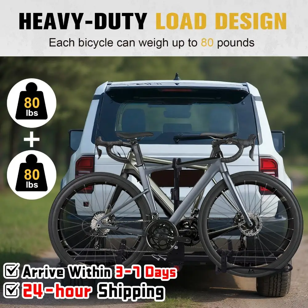 Hitch Mount Bike Carrier Anti Tilt Adjustable Road Bike Storage Bracket Rust Proof Carries 2 Bikes Up To 80 Lbs
Hitch Mount Bike Carrier Anti Tilt Adjustable Road Bike Storage Bracket Rust Proof Carries 2 Bikes Up To 80 Lbs