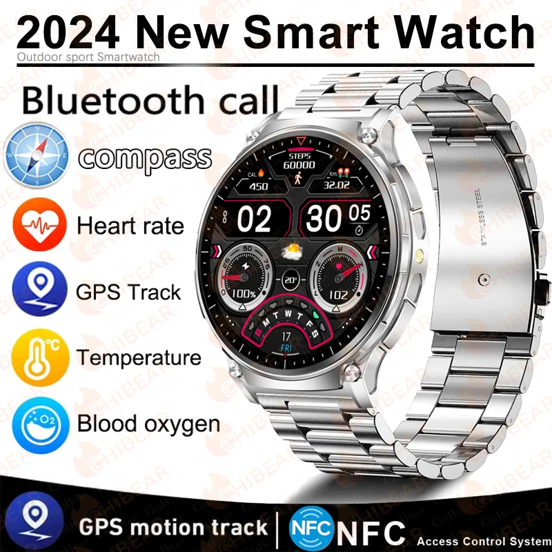 GPS NFC Smart Watch Men HD Screen Compass Heart Rate Bluetooth Call IP68 Waterproof Sport SmartWatch 2025 New
GPS NFC Smart Watch Men HD Screen Compass Heart Rate Bluetooth Call IP68 Waterproof Sport SmartWatch 2025 New