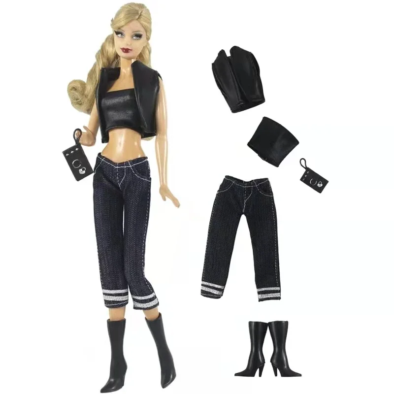 Leather Crop Tops Trousers Boots 11.5" Doll Outfits Set For Barbie Clothes Jacket Coat Tank Pants Shoes Bag 1/6 BJD Accessories
Leather Crop Tops Trousers Boots 11.5" Doll Outfits Set For Barbie Clothes Jacket Coat Tank Pants Shoes Bag 1/6 BJD Accessories