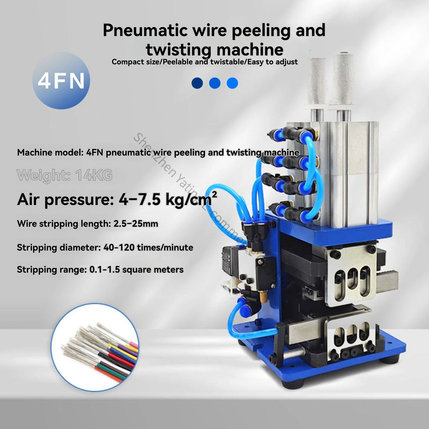 4FN Wire Stripping Machine Cable Stripping Cores Pneumatic Control Dual Blade Cutting for Even Cutting
4FN Wire Stripping Machine Cable Stripping Cores Pneumatic Control Dual Blade Cutting for Even Cutting