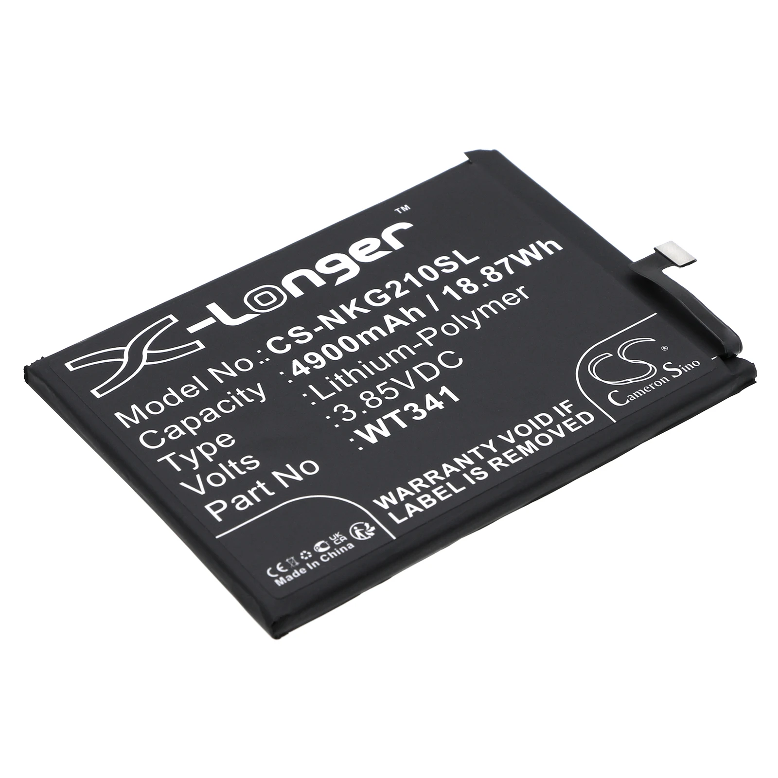 Li-Polymer Mobile, SmartPhone Battery for Nokia, 3.85V, 4900mAh , Compatible Models: G21, G21 2022(Part No:WT341)
Li-Polymer Mobile, SmartPhone Battery for Nokia, 3.85V, 4900mAh , Compatible Models: G21, G21 2022(Part No:WT341)