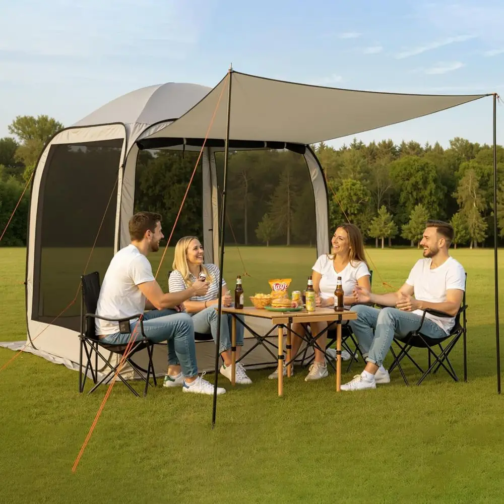 6x6 ft 4-6 Person Outdoor Gazebo Tent with Extended Awning, Portable, Beige
6x6 ft 4-6 Person Outdoor Gazebo Tent with Extended Awning, Portable, Beige