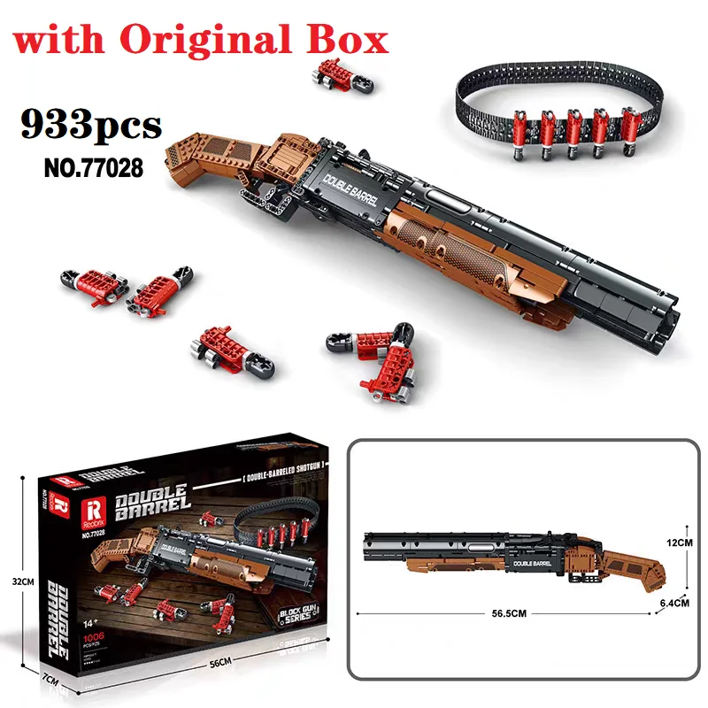 Конструктор «Двуствольная ружейная винтовка» (933 детали) в оригинальной упаковке, военная классическая модель оружия с подставкой для патронов, игрушка для детей
Конструктор «Двуствольная ружейная винтовка» (933 детали) в оригинальной упаковке, военная классическая модель оружия с подставкой для патронов, игрушка для детей