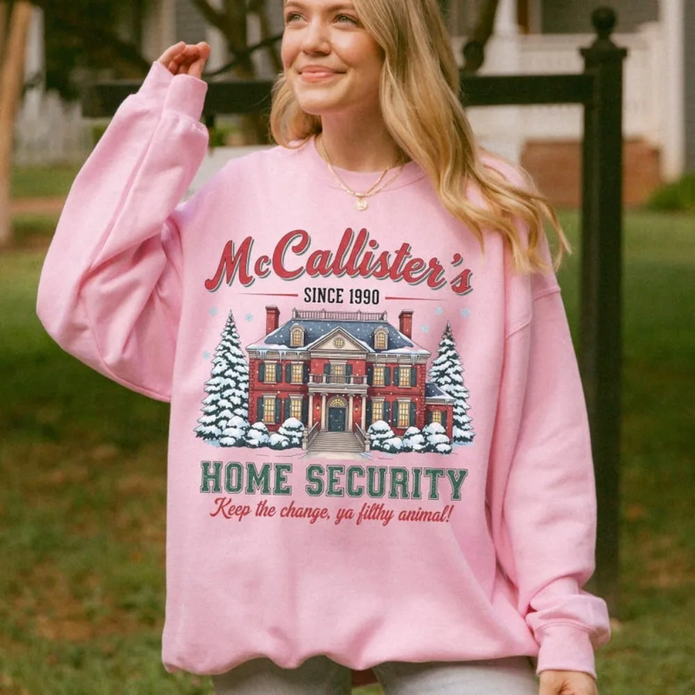 Толстовка McCallister Home Security, свитер с рождественским фильмом «Один дома», забавный рождественский свитшот, рубашка с рождественским фильмом
Толстовка McCallister Home Security, свитер с рождественским фильмом «Один дома», забавный рождественский свитшот, рубашка с рождественским фильмом