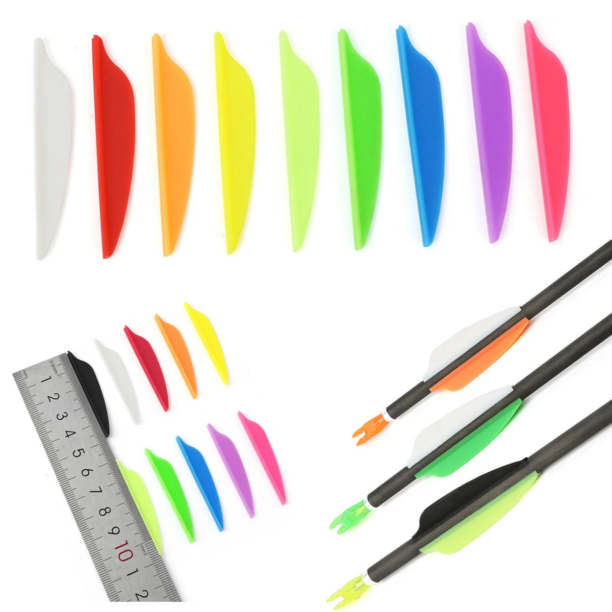 50pcs Archery 1.75" Arrow Feathers Rubber Fletches Arrows Feather Vanes Bow Outdoor Shooting Hunting Targeting Accessories
50pcs Archery 1.75" Arrow Feathers Rubber Fletches Arrows Feather Vanes Bow Outdoor Shooting Hunting Targeting Accessories