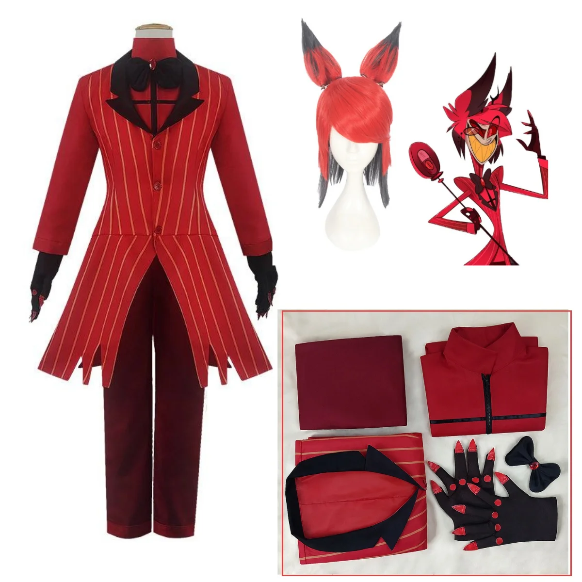 Hazbin Cosplay Hotel Uniform ALASTOR Cosplay Costume Adult Men Halloween Uniform Red Jacket Pants Costume Suit Anime Cosplay
Hazbin Cosplay Hotel Uniform ALASTOR Cosplay Costume Adult Men Halloween Uniform Red Jacket Pants Costume Suit Anime Cosplay