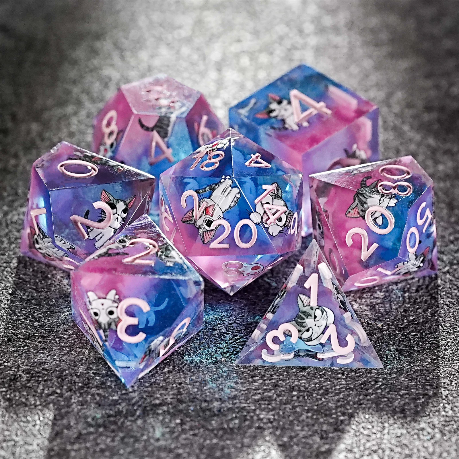 1-7pcs DND Chi's Cat Cute Cat Solid Resin Dice American Shorthair Multi-sided Polyhedral Dice for D&D COC Role RPG Table Game
1-7pcs DND Chi's Cat Cute Cat Solid Resin Dice American Shorthair Multi-sided Polyhedral Dice for D&D COC Role RPG Table Game