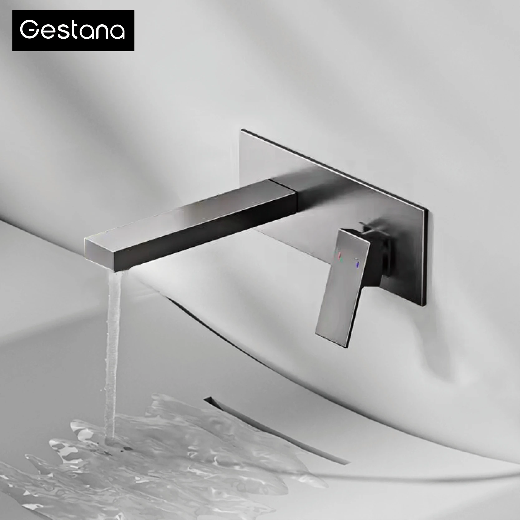 Luxury brass black wall mounted bathroom faucet with single handle ceramic valve core for hot and cold water, 2-hole basin mixer
Luxury brass black wall mounted bathroom faucet with single handle ceramic valve core for hot and cold water, 2-hole basin mixer