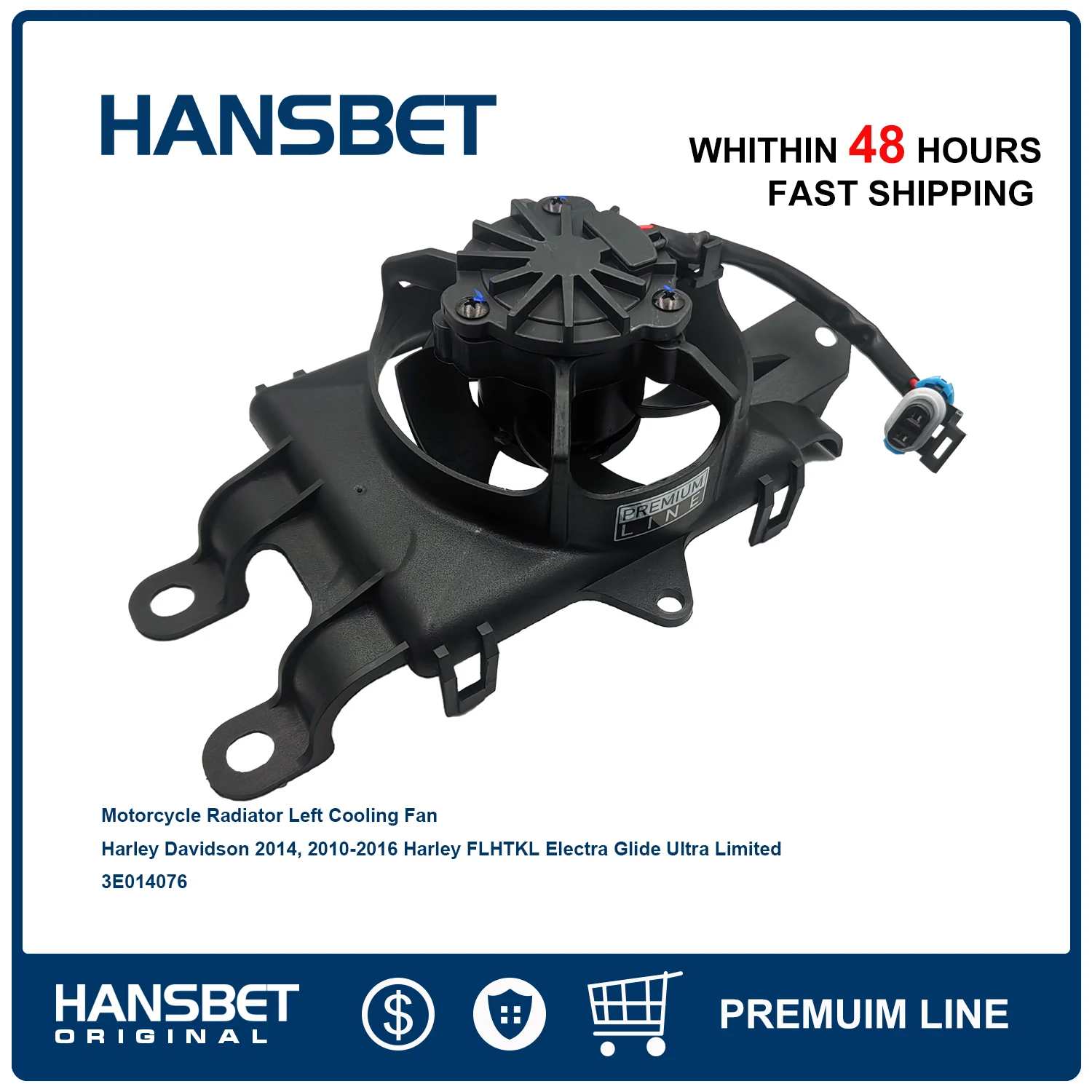 Motorcycle Radiator Left Cooling Fan 3E014076 Fits Harley Davidson 2014, 2010-2016 Harley FLHTKL Electra Glide Ultra Limited
Motorcycle Radiator Left Cooling Fan 3E014076 Fits Harley Davidson 2014, 2010-2016 Harley FLHTKL Electra Glide Ultra Limited