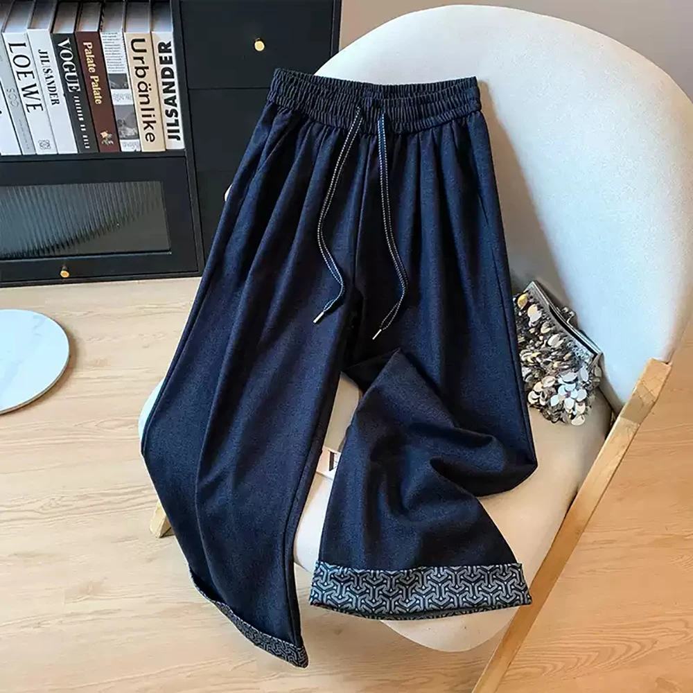 Шикарный дизайн, лоскутные широкие джинсы, женские осенние прямые джинсовые брюки длиной до щиколотки, повседневные брюки с эластичной резинкой на талии и шнурком
Шикарный дизайн, лоскутные широкие джинсы, женские осенние прямые джинсовые брюки длиной до щиколотки, повседневные брюки с эластичной резинкой на талии и шнурком