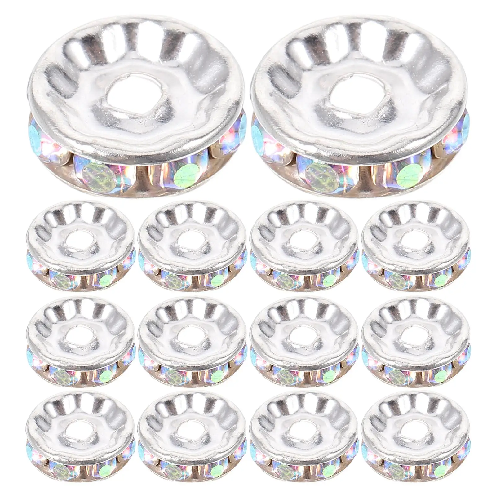 100 Pcs Rhinestone Spacer Beads Large Hole Crystal Glass Metal Bracelet Necklace DIY Jewelry Making Accessories
100 Pcs Rhinestone Spacer Beads Large Hole Crystal Glass Metal Bracelet Necklace DIY Jewelry Making Accessories