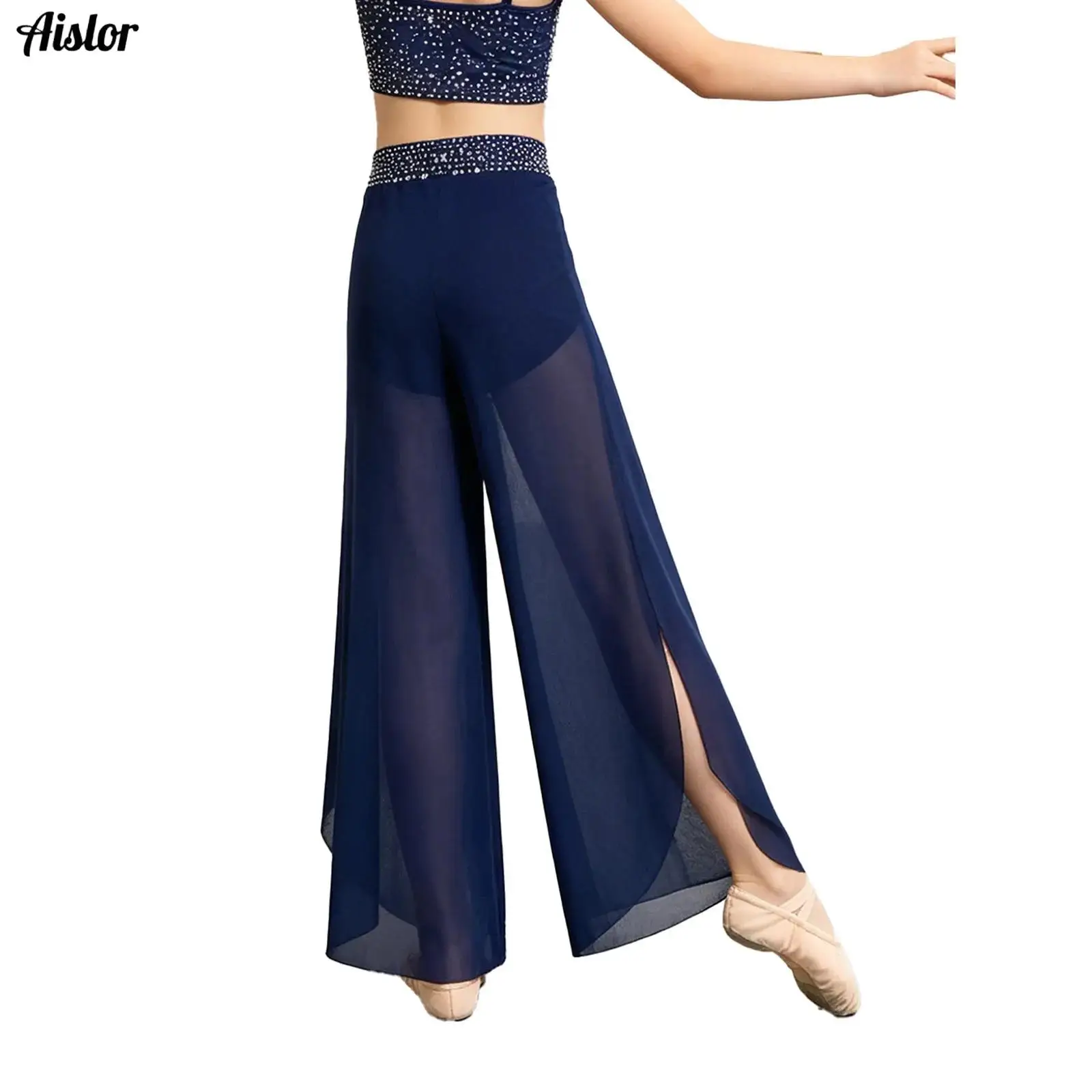 Kids Girls Side Split Mesh Overlay Modern Dance Pants Classical Dance Practice Clothes Stage Performance Belly Lyrical Dancewear
Kids Girls Side Split Mesh Overlay Modern Dance Pants Classical Dance Practice Clothes Stage Performance Belly Lyrical Dancewear