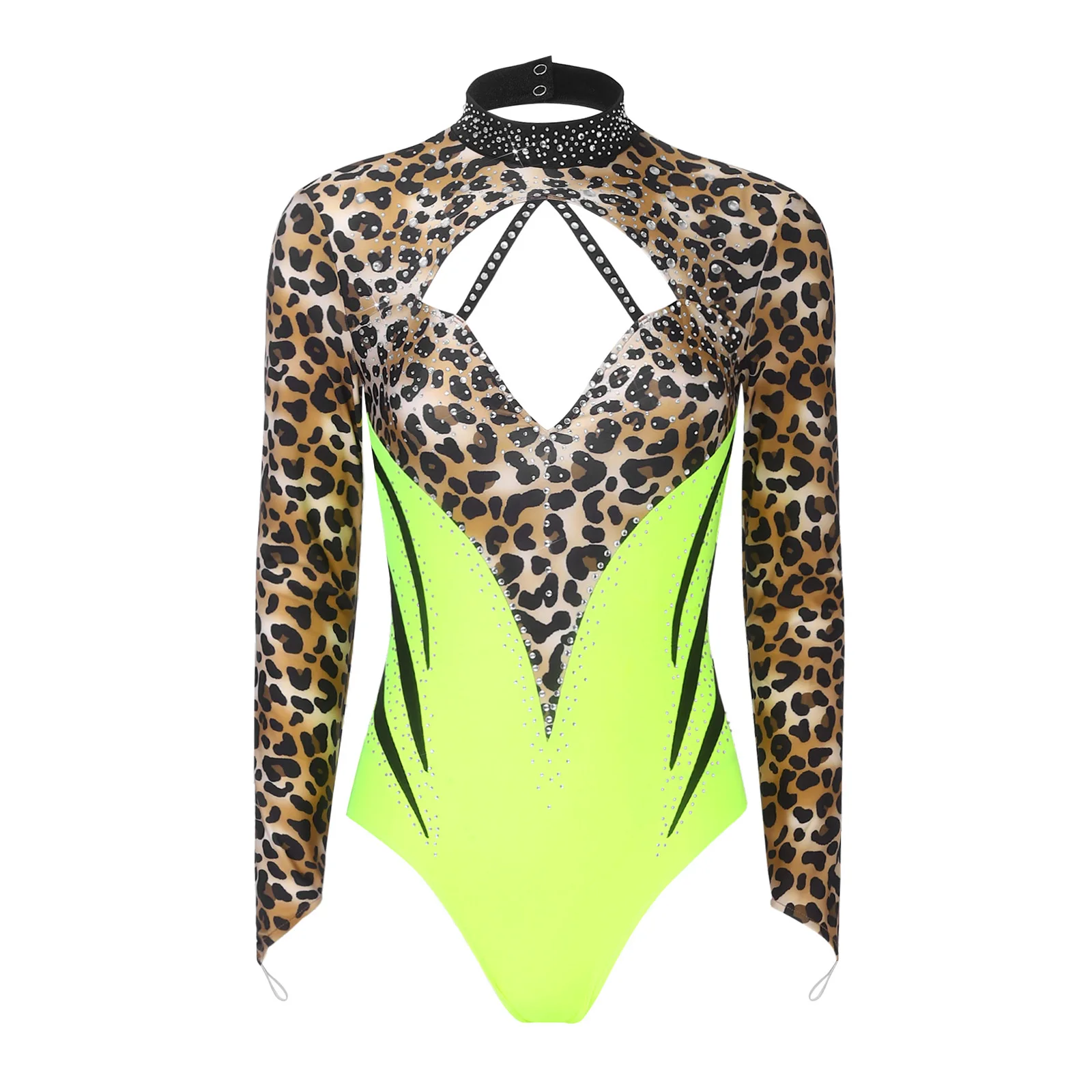 Women Gymnastics Sparkly Rhinestones Ballet Leotard Front Cutout Strappy Backless Long Sleeve Buttoned Crotch Bodysuit Jumpsuit
Women Gymnastics Sparkly Rhinestones Ballet Leotard Front Cutout Strappy Backless Long Sleeve Buttoned Crotch Bodysuit Jumpsuit