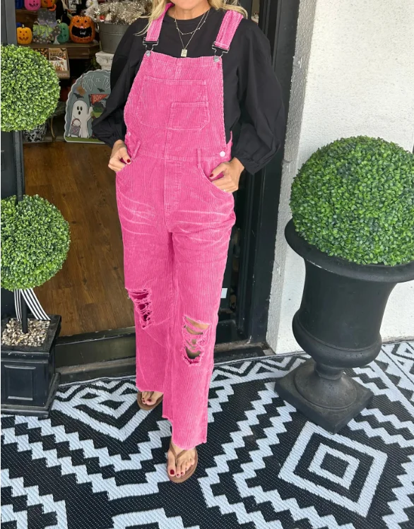 Jumpsuit Women Fashion 2025 Summer New Corduroy Button Pocket Ripped Jumpsuit Simple Commuting Style Casual Retro Jumpsuit
Jumpsuit Women Fashion 2025 Summer New Corduroy Button Pocket Ripped Jumpsuit Simple Commuting Style Casual Retro Jumpsuit